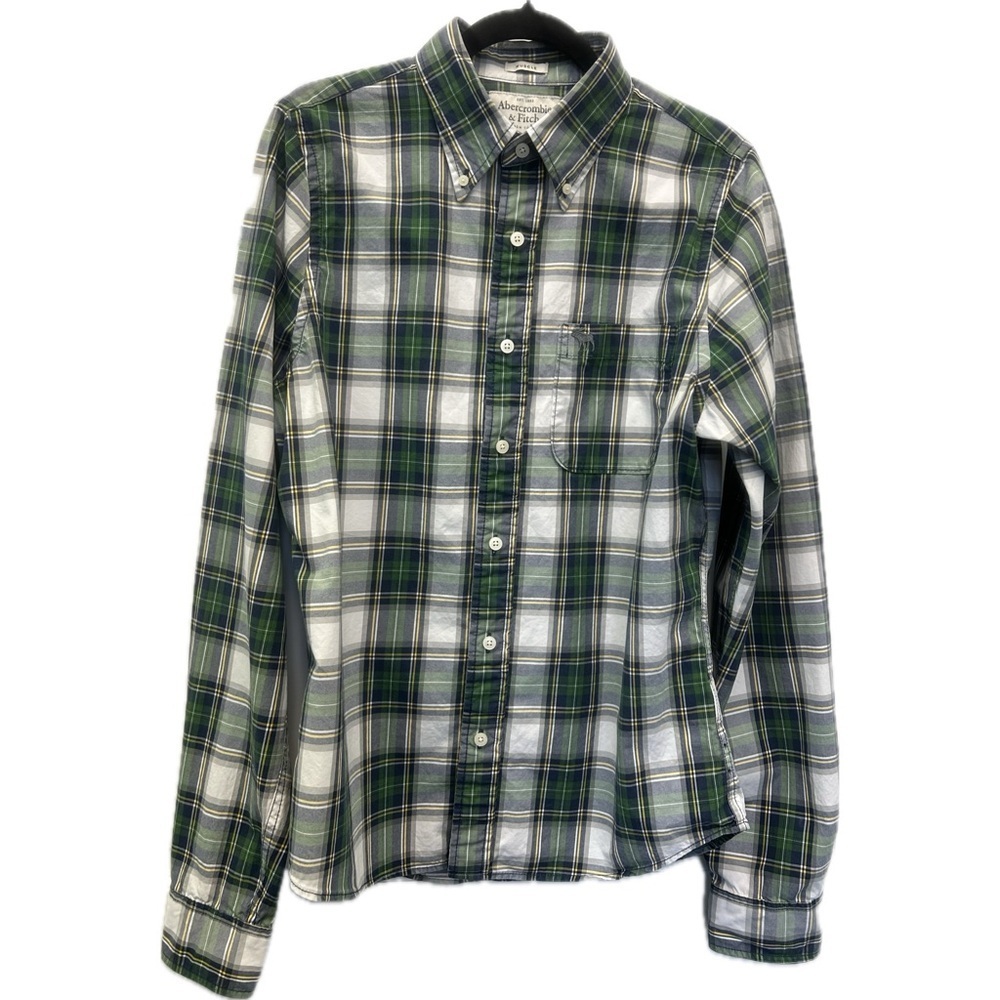 Abercrombie & Fitch Multicolor Plaid Muscle Fit Preppy Y2K Button-Down Shirt XL